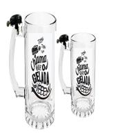 Kit Caneca Chopp Campainha Chama Sino Vidro Premium Copo Cerveja 450ml Para Momentos De Diversao - 1