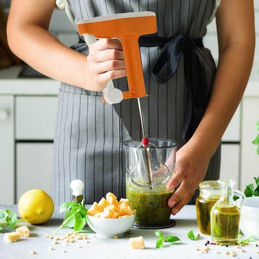 Batedeira Portatil Manual Liquidificador Mixer Giratorio Camping Praia Viagem Misturador De Massa - 4