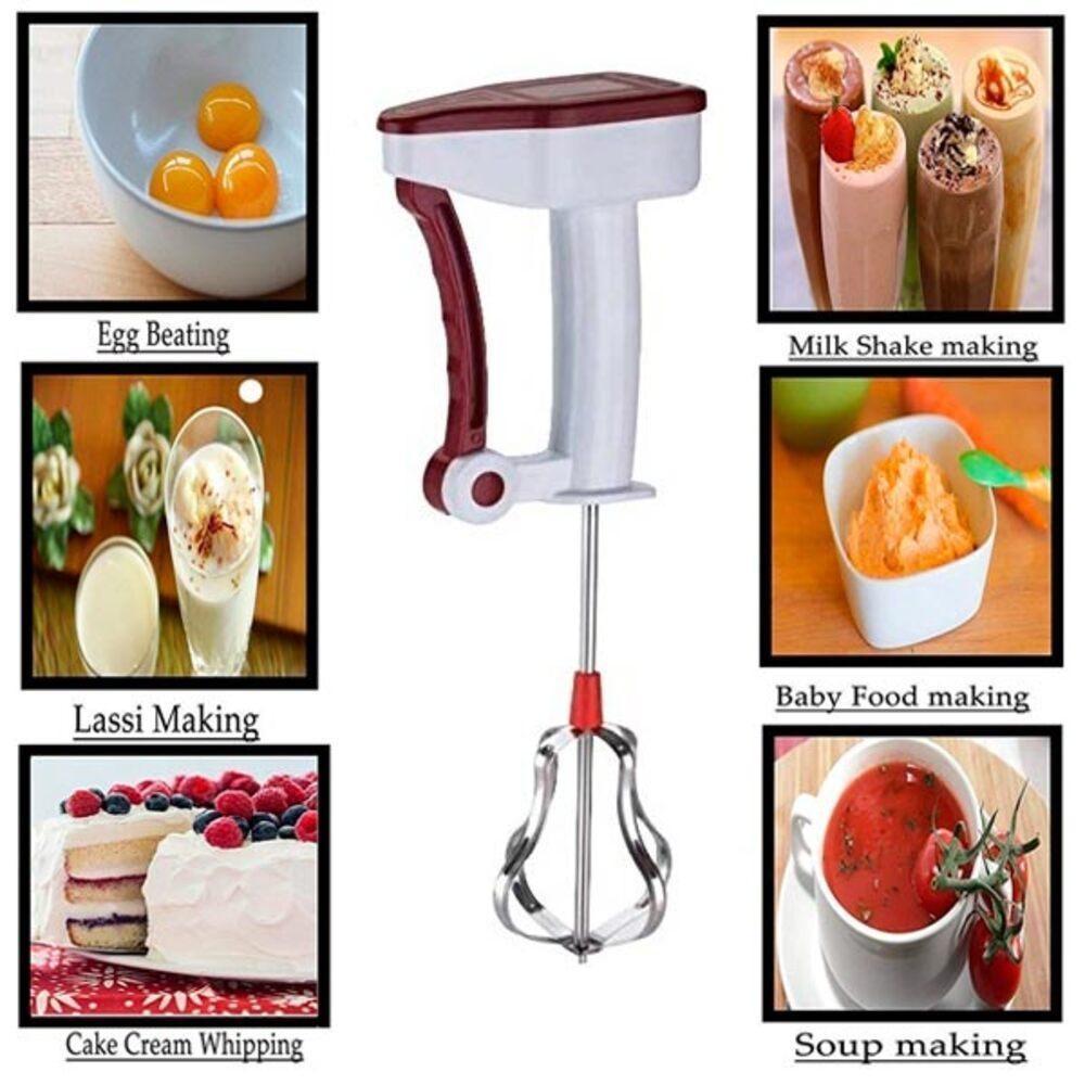 Batedeira Portatil Manual Liquidificador Mixer Giratorio Camping Praia Viagem Misturador De Massa - 5