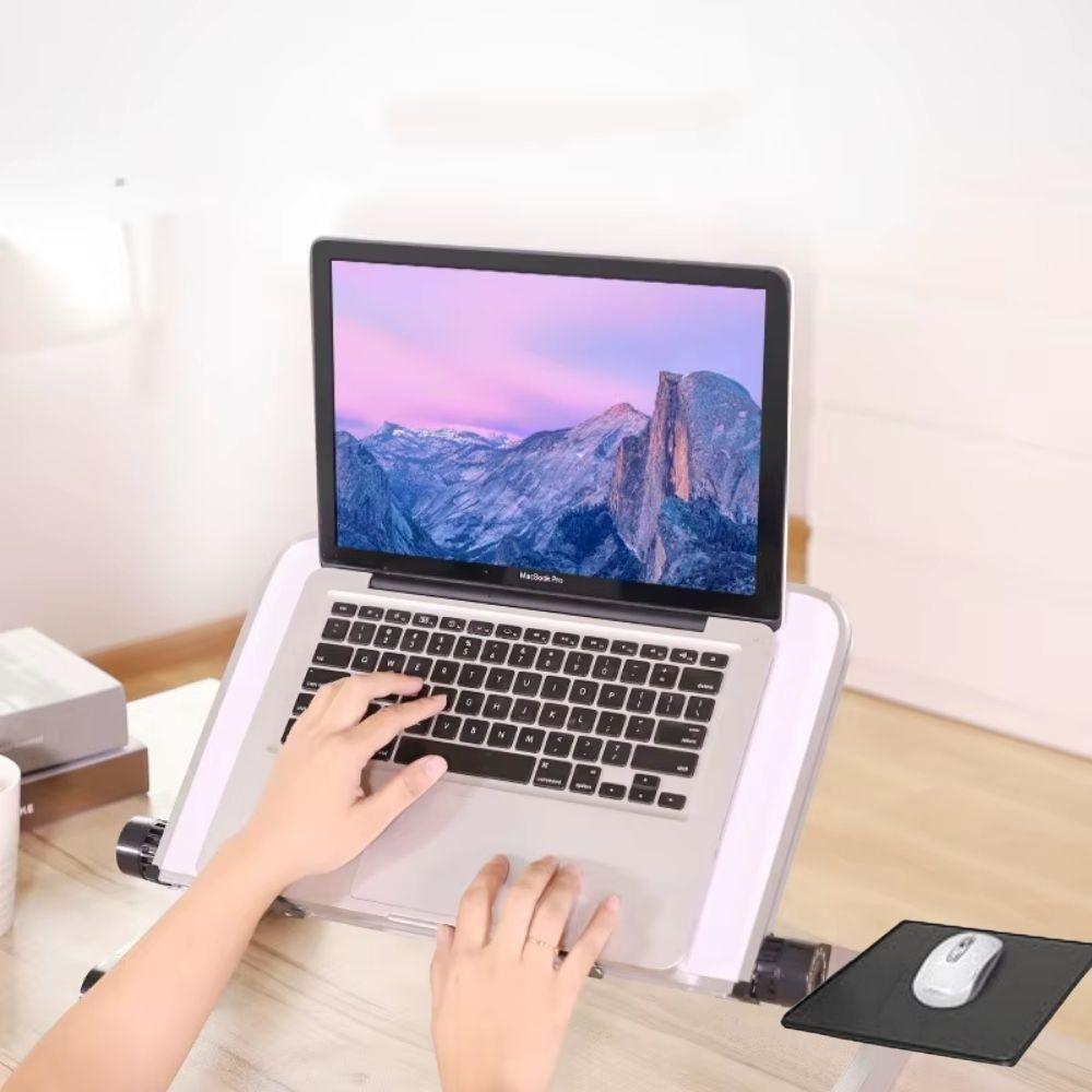 Mesa Notebook Dobravel Aluminio Multifuncional Suporte Ajustavel Articulavel 360 Mousepad - 8