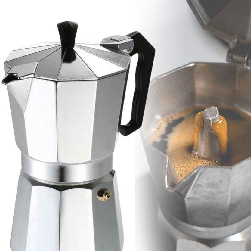 Cafeteira Italiana Grande 12 Xicaras Cafe Expresso Long Manual Moka Premium Em Aluminio Camping Coffe 600ml - 6