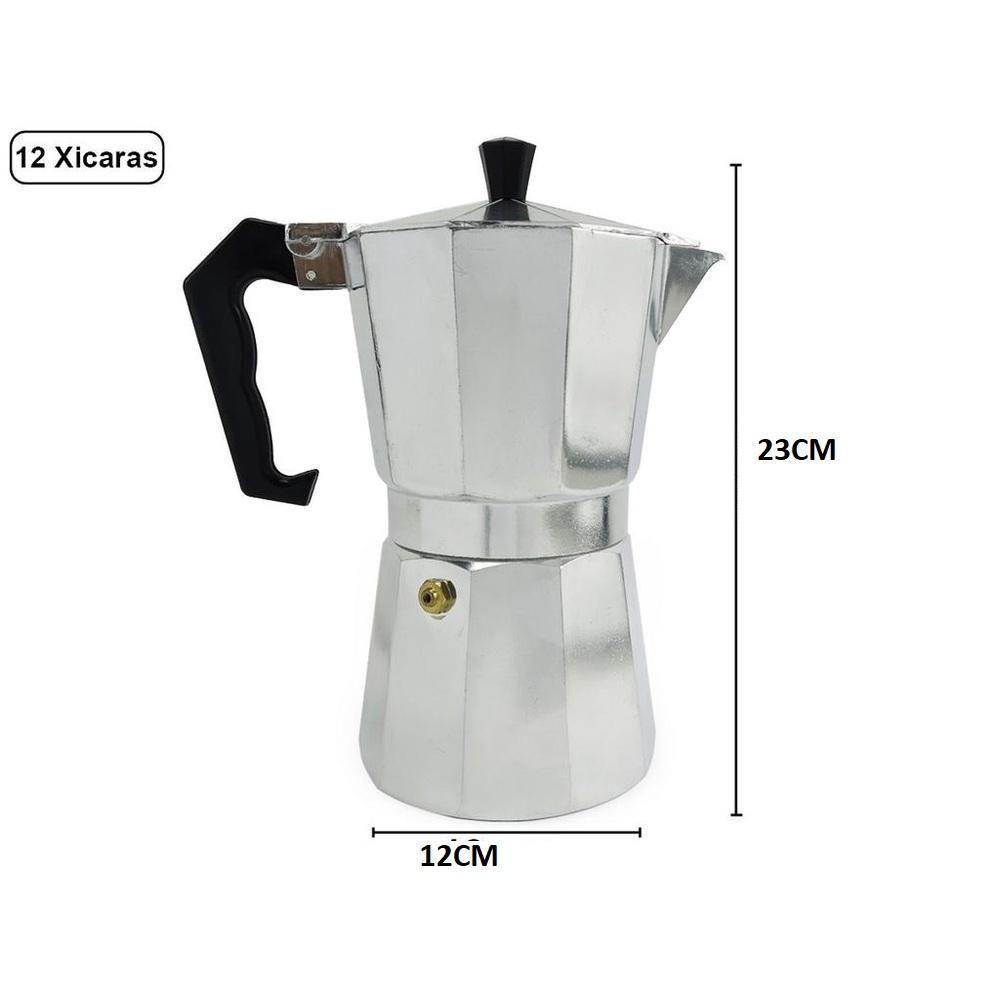 Cafeteira Italiana Grande 12 Xicaras Cafe Expresso Long Manual Moka Premium Em Aluminio Camping Coffe 600ml - 9