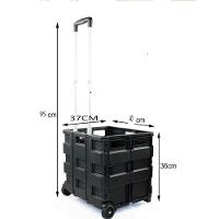 Carrinho Compras Dobravel 45kg Transporte Cesto Multiuso Tampa Feira Ferramentas Roda Vira Maleta - 6
