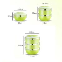 Kit Marmita Fitness Tripla Inox Marmiteira Termica Hermetica 3 Compartimentos Potes Lunch Box Alca - 7