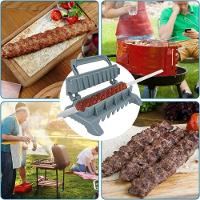 Maquina Espetinho Kafta Kebab Forma Guia Carnes Vegetais Prensa Grande Forma Profissional Churrasco Portatil