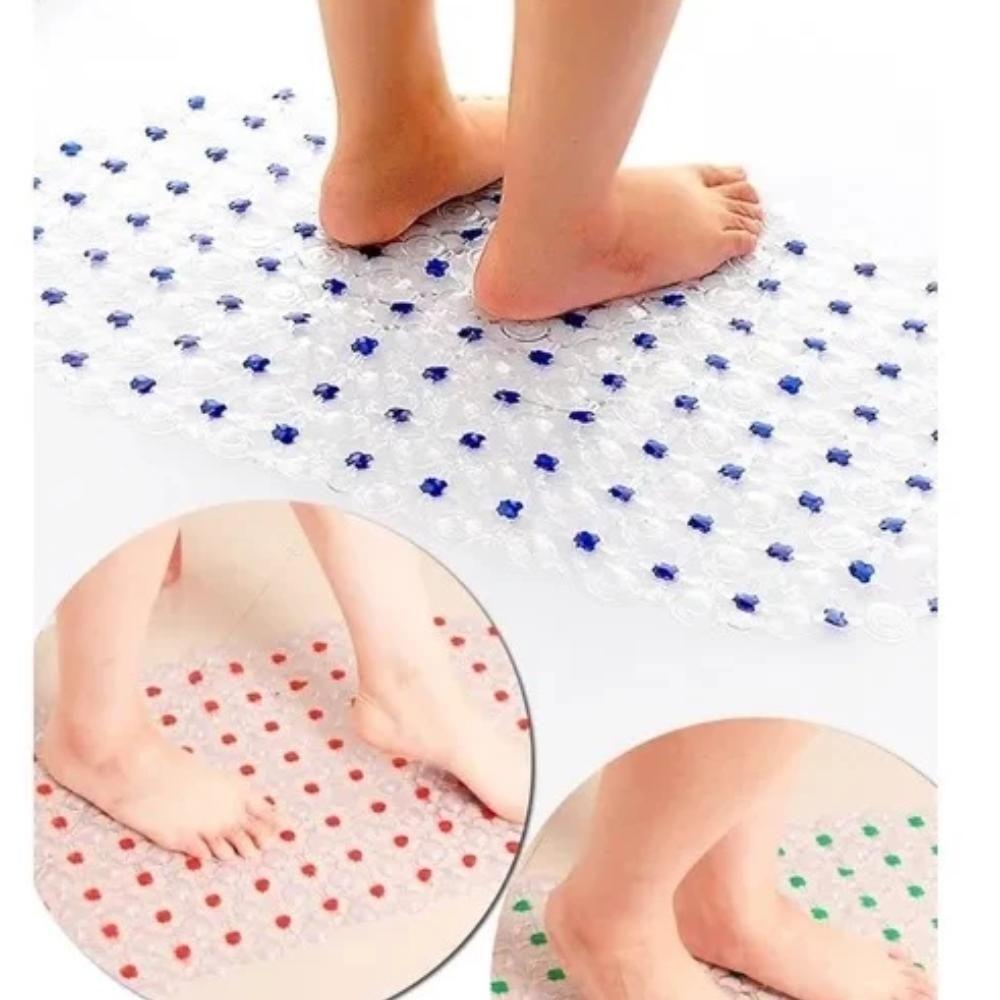Tapete Box Chuveiro Antiderrapante Chao Banho Banheiro Grande Pvc Ventosas Higienico Massagem - 1