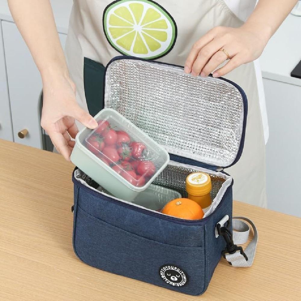 Bolsa Termica Frasqueira Fitness Academia Passeio Parque Escola Saco Impermeavel Alca Regulavel Bolsinho Azul - 2