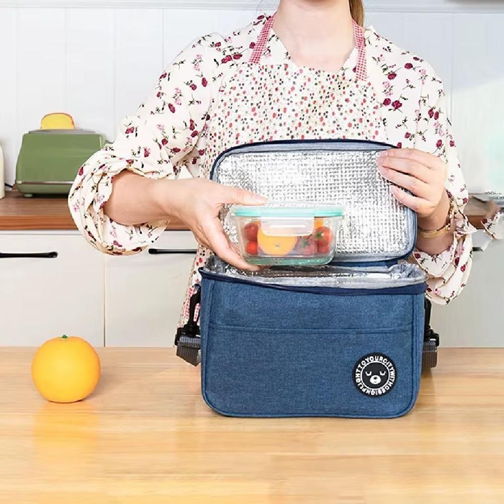 Bolsa Termica Frasqueira Fitness Academia Passeio Parque Escola Saco Impermeavel Alca Regulavel Bolsinho Azul - 7