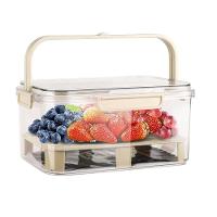 Kit 5 Potes Hermeticos Organizador Trava Lateral Geladeira Multifuncional Cesto Separador Agua Marmita Maleta Alca Livre - 5