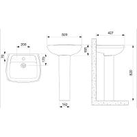 Lavatório Para Coluna 52x43cm Fcsl Fit Cinza E Prata - 1660060771300 - Celite - 3