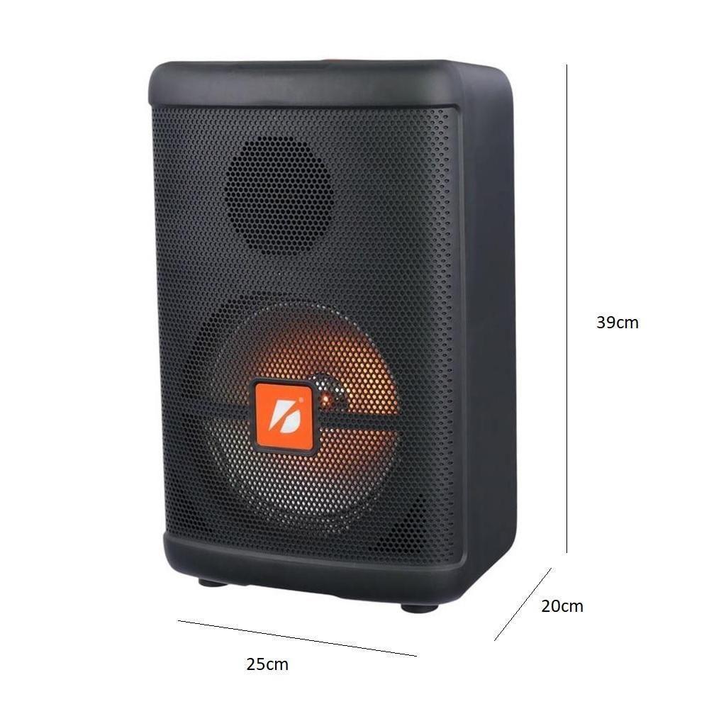 Caixa Som Amplificada Bluetooth Radio Microfone Controle Karaoke Amplificador Chao Led Fm Usb Dc Tf Auto Falante Portati - 4