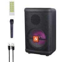 Caixa Som Amplificada Bluetooth Radio Microfone Controle Karaoke Amplificador Chao Led Fm Usb Dc Tf Auto Falante Portati - 1