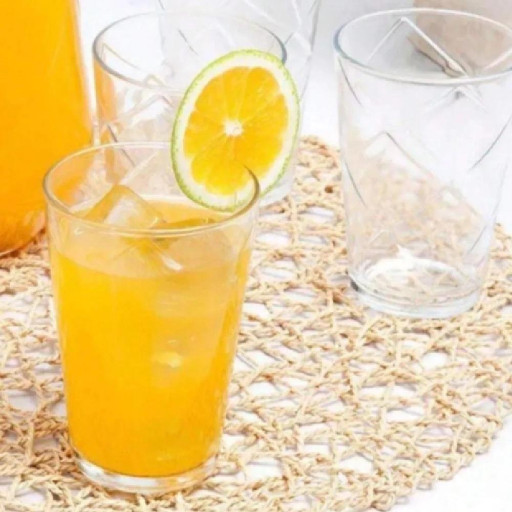 Kit Jogo 6 Copo Vidro Bebidas Agua Suco Cerveja Drinks 200ml Diamond Bar Restaurante Baixo - 2