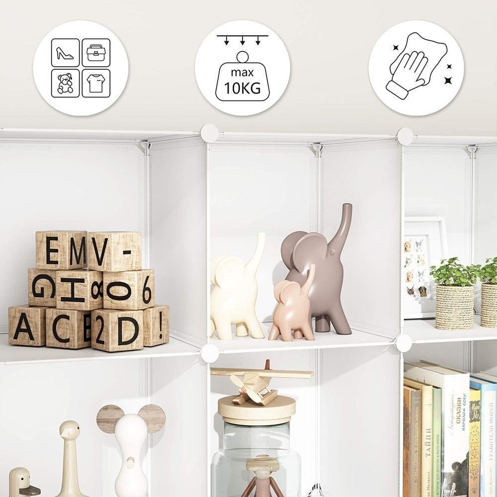 Organizador De Brinquedos E Sapateira Guarda Roupa Modular 6 Portas Armario Portatil Lavanderia Estante Multiuso Luxo - 6