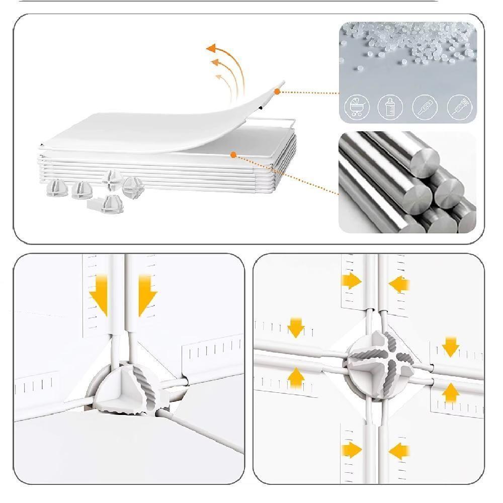 Organizador De Brinquedos E Sapateira Guarda Roupa Modular 6 Portas Armario Portatil Lavanderia Estante Multiuso Luxo - 7