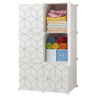 Organizador De Brinquedos E Sapateira Guarda Roupa Modular 6 Portas Armario Portatil Lavanderia Estante Multiuso Luxo