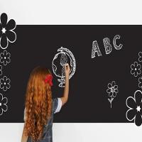 Adesivo Lousa Quadro Negro 1 Metro Papel Parede Contact Kit Completo Giz 1m X 45cm Preto Lavavel Escola - 2