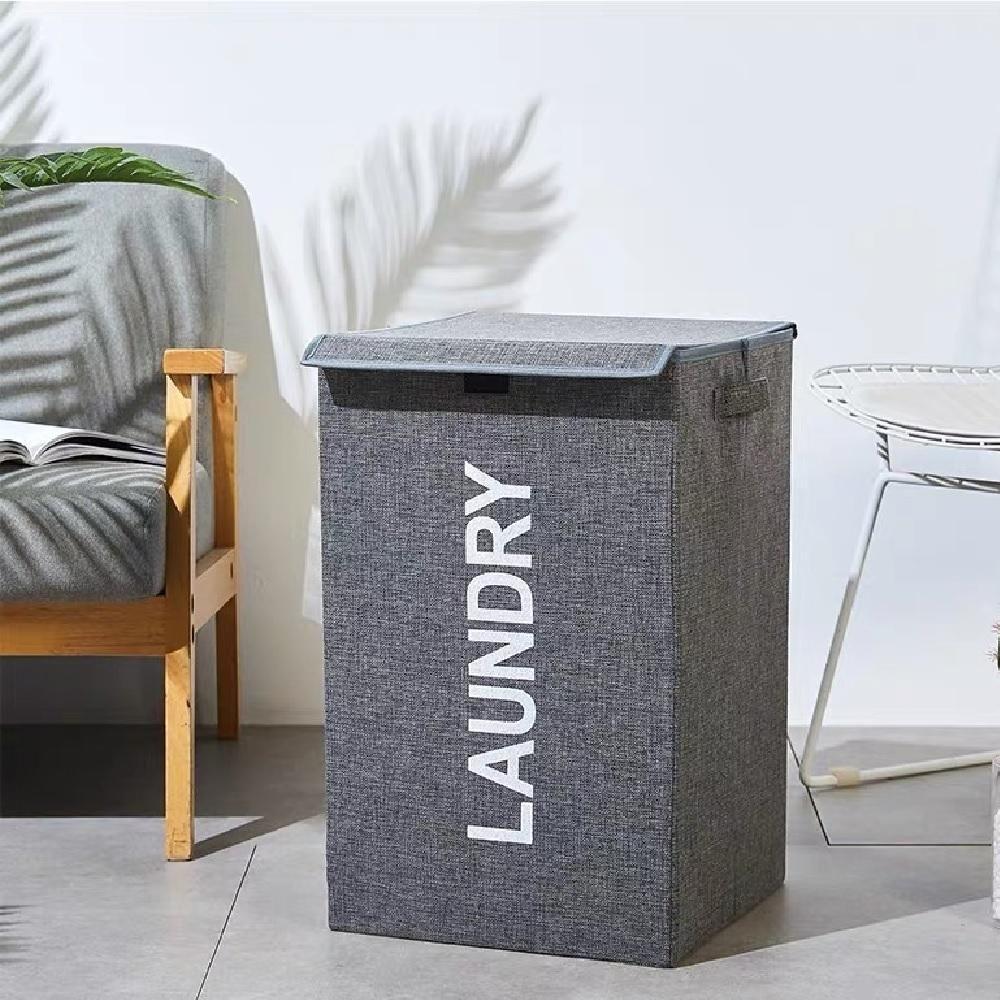 Cesto Roupa Suja Organizador Multiuso Dobravel Roupeiro Lavanderia Quarto Banheiro Com Tampa - 4