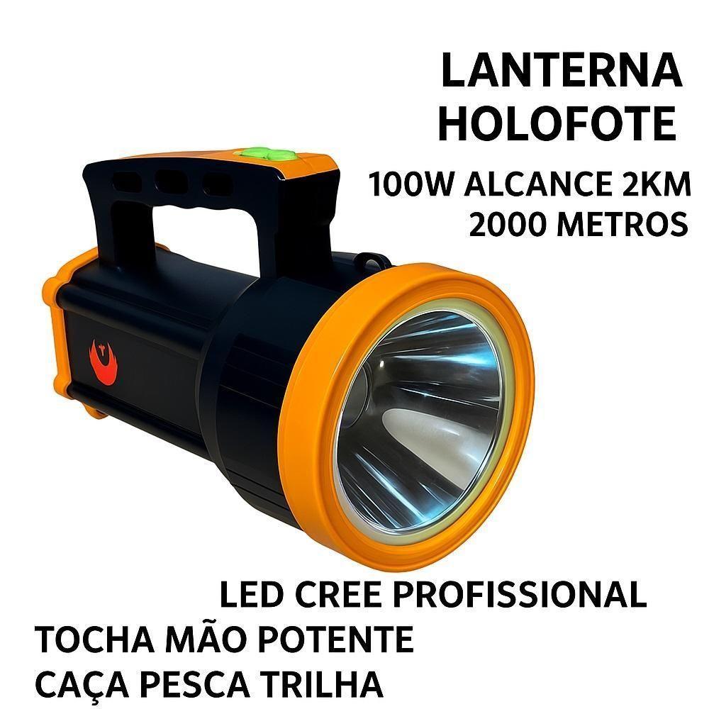 Lanterna Tatica Holofote 100w Alcance 2km Portatil Led Profissional Potente Albatroz 2000 Metros - 5
