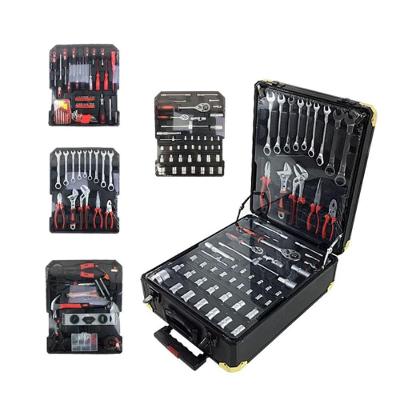 Maleta Jogo Ferramentas 199 Pecas Aluminio Carrinho Profissional Mala Rodinhas Cromo Cromo Vanadio Alicates Soquetes Bit