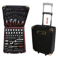 Maleta Jogo Ferramentas 199 Pecas Aluminio Carrinho Profissional Mala Rodinhas Cromo Cromo Vanadio Alicates Soquetes Bit