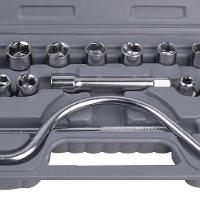 Jogo Chaves Soquete 25 Pecas Catraca 1-2 Kit Ferramentas Completo Maleta Cachimbo Roda 8-22mm Profissional - 5