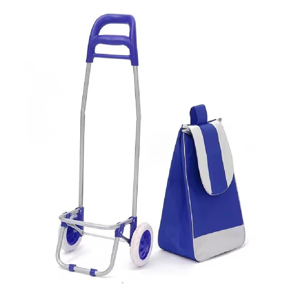 Carrinho Feira Compras Supermercado Multiuso Mao Dobravel Sacola Ecologica Bolsinho - 4