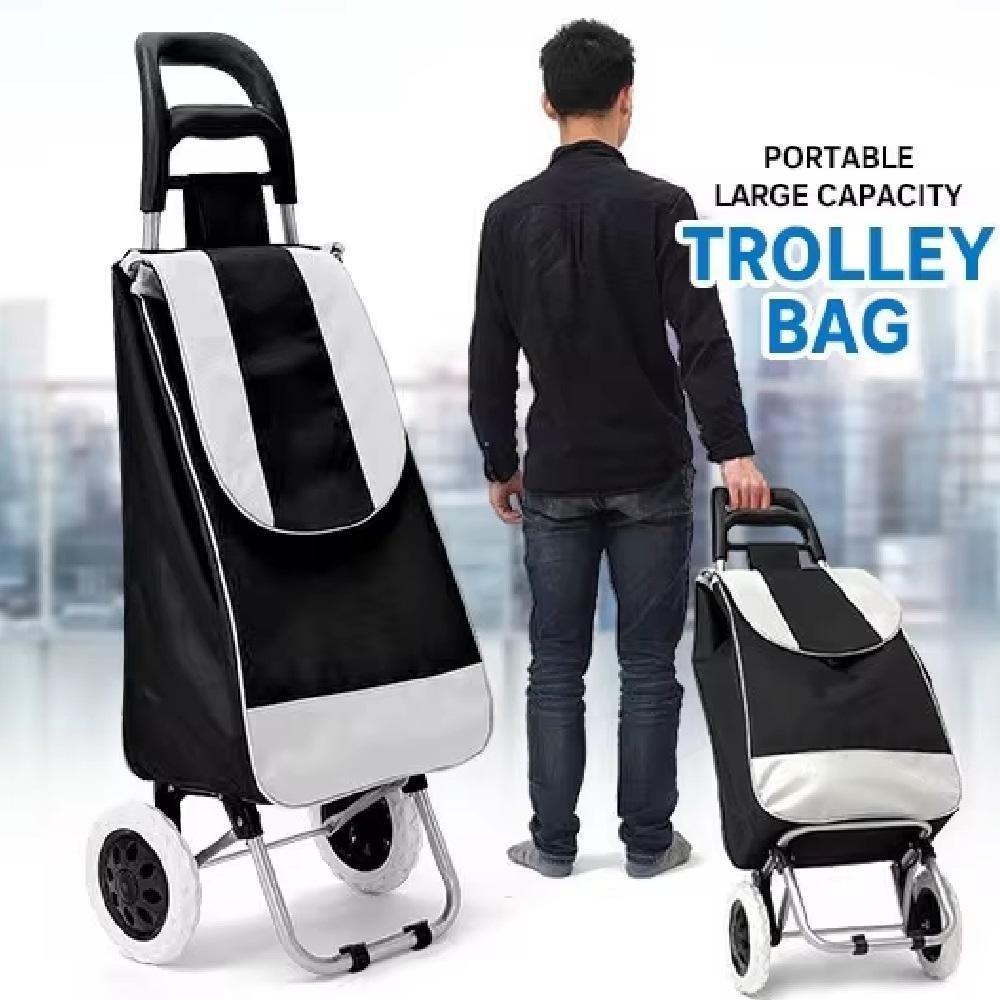 Carrinho Feira Compras Supermercado Multiuso Mao Dobravel Sacola Ecologica Bolsinho - 5