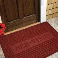 Tapete Porta Entrada Casa Comercio Capacho Veludo Base Antiderrapante Impermeavel Vermelho - 7