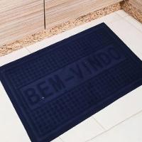 Capacho Porta Entrada Chao Varanda Jardim Tapete Antiderrapanete Macio Base Pvc Casa Luxo Azul - 6