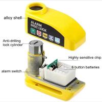 Cadeado Trava Disco Moto Bike Alarme Sirene Sonoro Freio Aluminio Chave Tetra