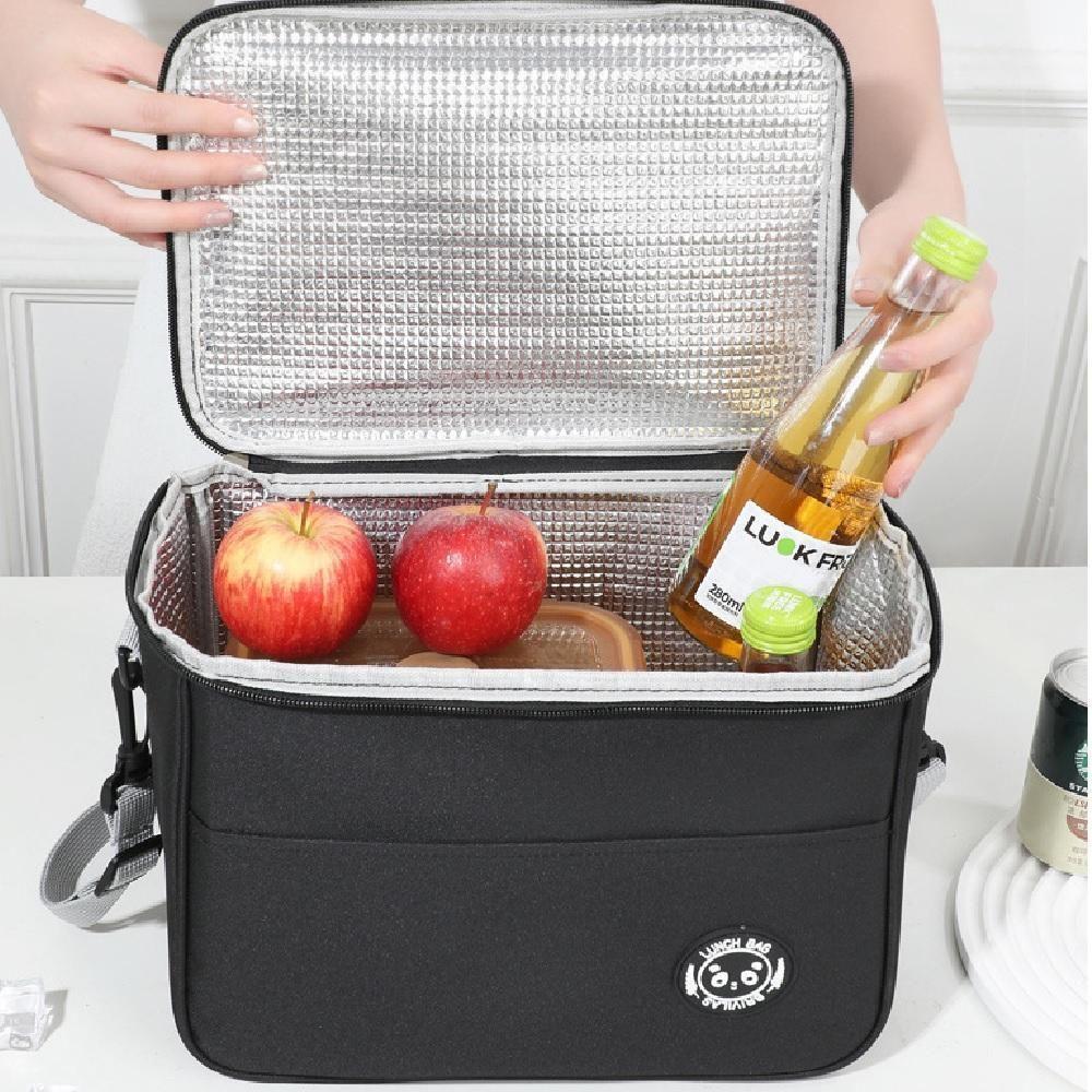 Bolsa Termica Lancheira Multiuso Frutas Bebida Marmita Trabalho Passeio Fitness Alca Ajustavel Bolso Porta Treco Preto - 6
