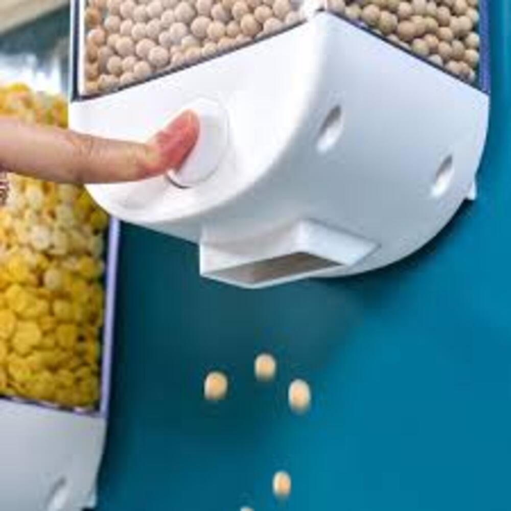 Dispenser Alimentos Parede Touch Porta Cereal Mantimentos 1 Litro Hermetico Luxo - 5