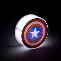 Luminária Led Circular Usb Do Capitão América - Iluminação Heroica Em Seu Ambiente! - 1