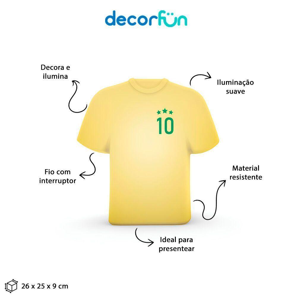 Luminária Camisa 10 Brasil: Iluminação Estilizada Para Amantes Do Futebol! - 2