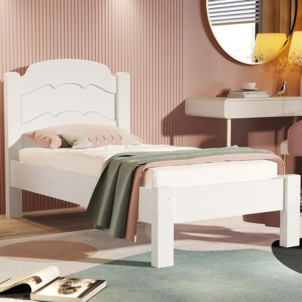 Cama Quarto Solteiro Lais Branco - 1