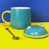 Caneca 3d Gatinho Verde Com Tampa E Colher - Traga Alegria Ao Seu Dia A Dia! - 3