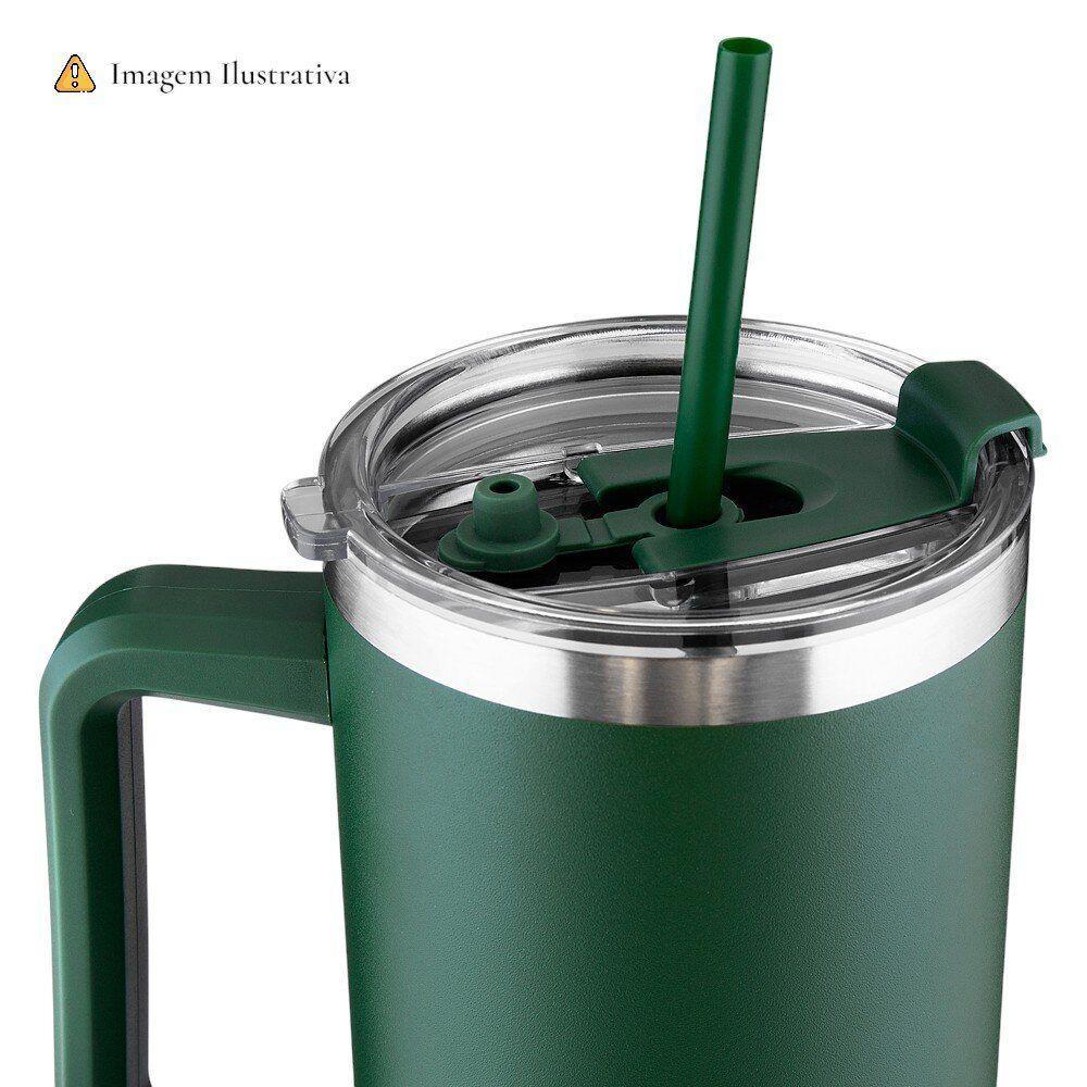 Caneca Térmica De Inox 1,3l Com Alça E Canudo - Ideal Para Hidratação Sustentável! - 2