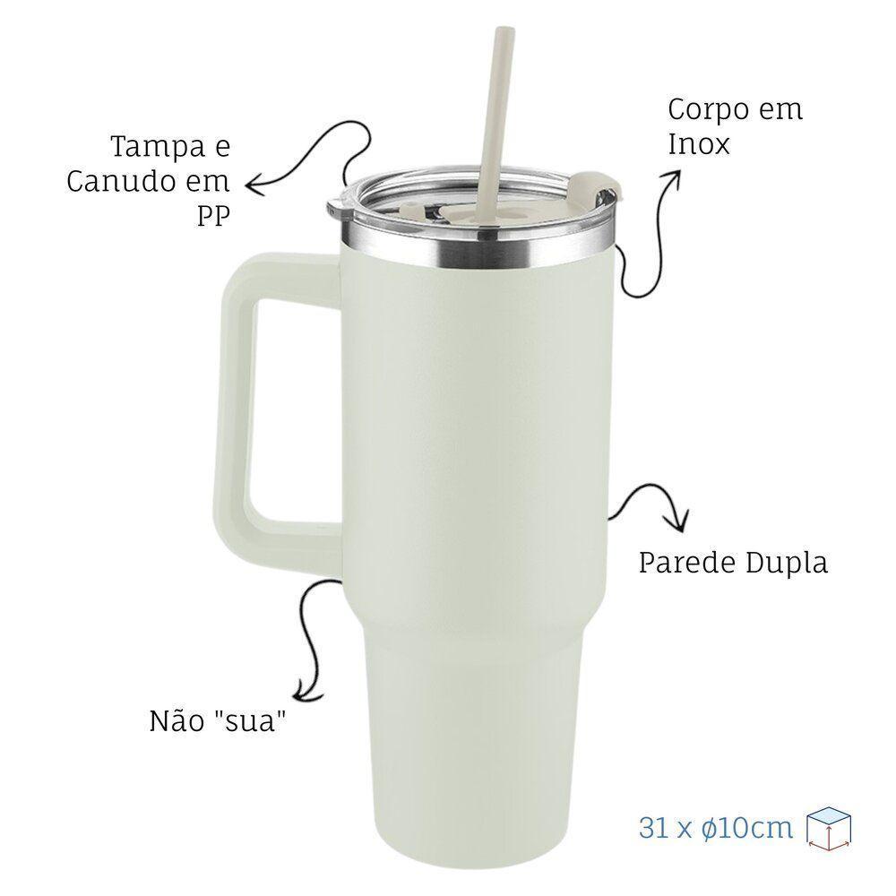 Caneca Térmica De Inox 1,3l Com Alça E Canudo - Ideal Para Hidratação Sustentável! - 6