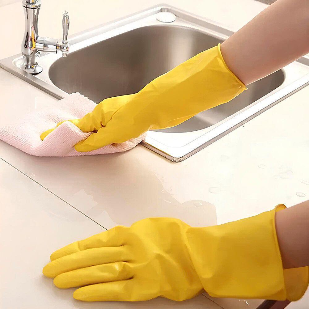 Luvas Nobre De Látex Amarelas - Proteção Química Profissional Em 3 Pares Tamanho P - 3