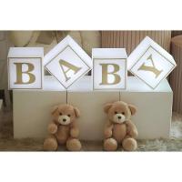 Conjunto Iluminado De 4 Cubos Led Para Decoração De Chás Revelação E Festas - 5