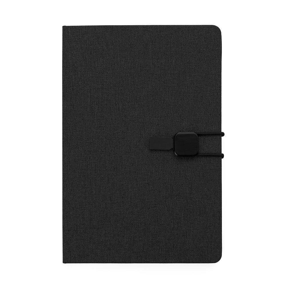 Caderno Elegante Cinza Com Capa Sintética E Fechamento Seguro Para Anotações - 1