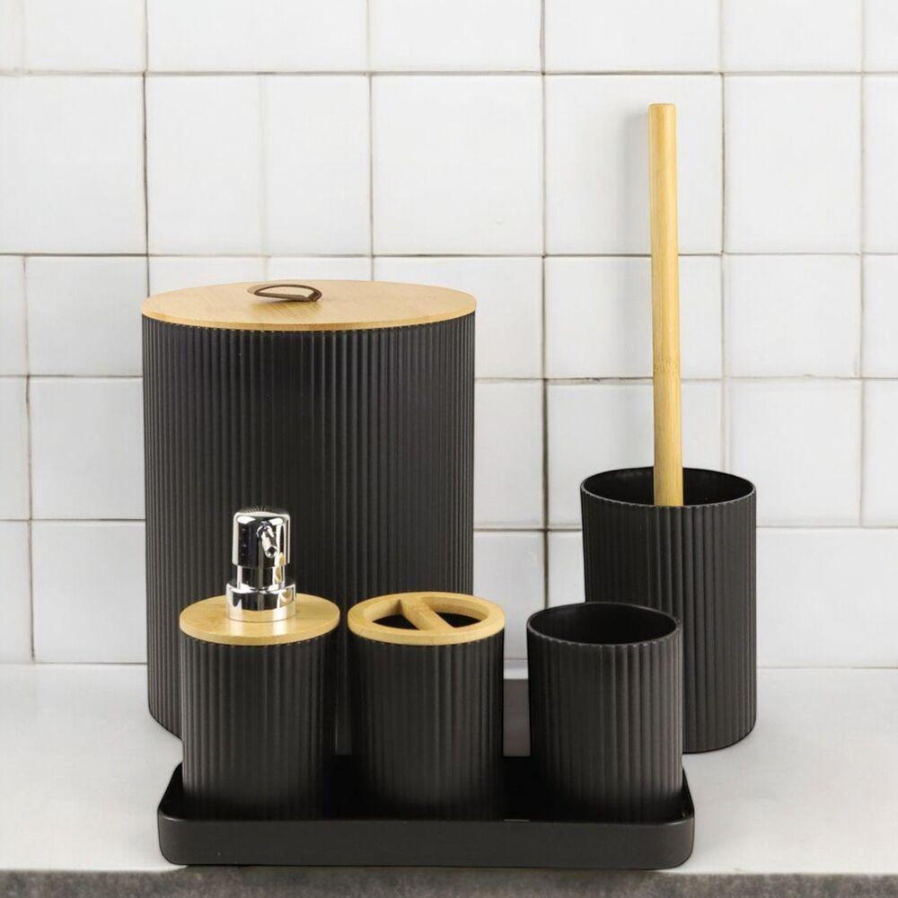 Conjunto De Banheiro Elegante 6 Peças Preto Nature - Estilo E Sofisticação Para Seu Espaço - 2