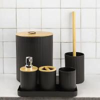 Conjunto De Banheiro Elegante 6 Peças Preto Nature - Estilo E Sofisticação Para Seu Espaço - 2