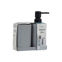 Conjunto Estiloso De 3 Peças Quadradas Para Banheiro Em Cinza Moderno - 3