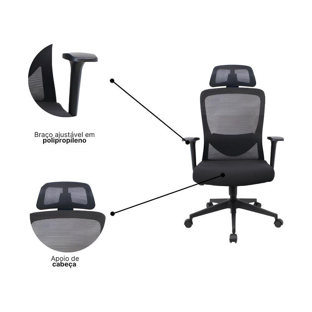 Cadeira Presidencial Elite Com Encosto Ajustável - Sofisticação E Conforto Para Seu Escritório - 3