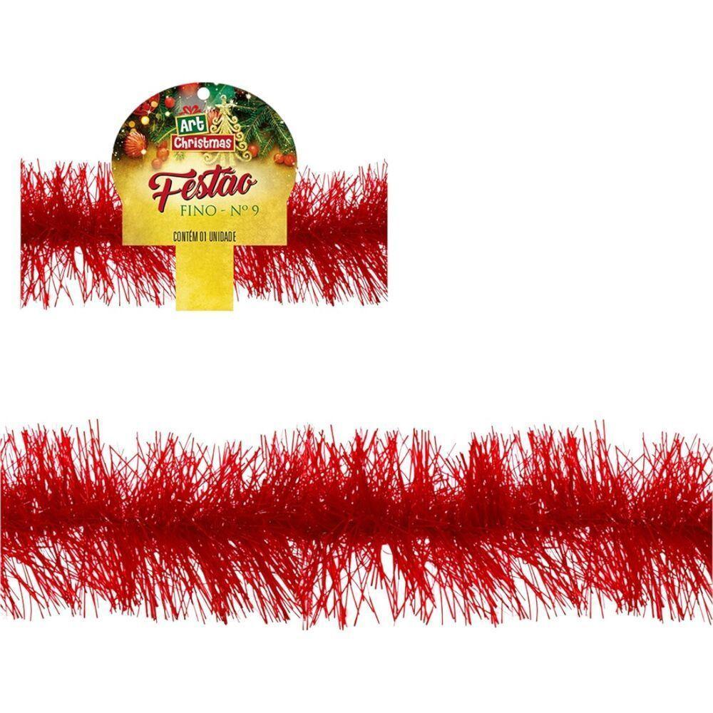 Fita Metalizada Vermelha - Toque De Elegância Para Sua Decoração De Natal - 1