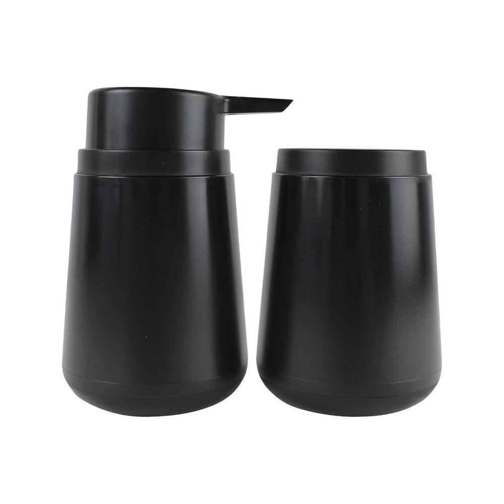 Conjunto Elegante De Acessórios De Banheiro Preto Acqua - 2 Peças Modernas E Funcionais - 1