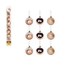 Bolas Douradas Elegantes Para Decoração De Natal - Conjunto Com 9 Peças - 5cm - 2