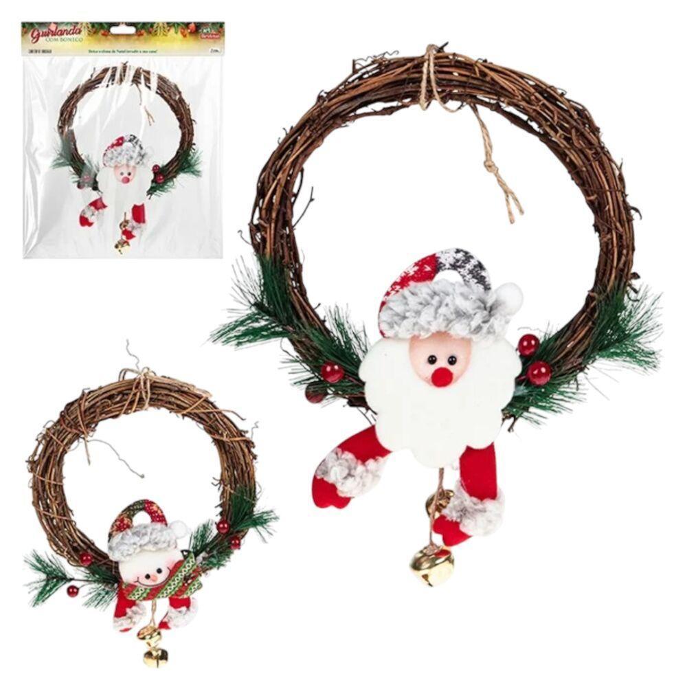 Guirlanda Natalina 25cm Com Boneco: O Toque Mágico Para Sua Decoração Festiva - 1